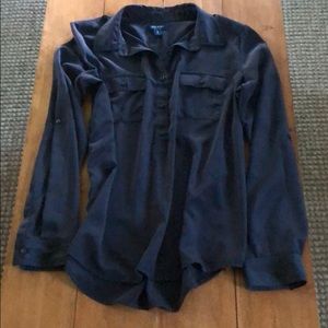 Navy long sleeve blouse
